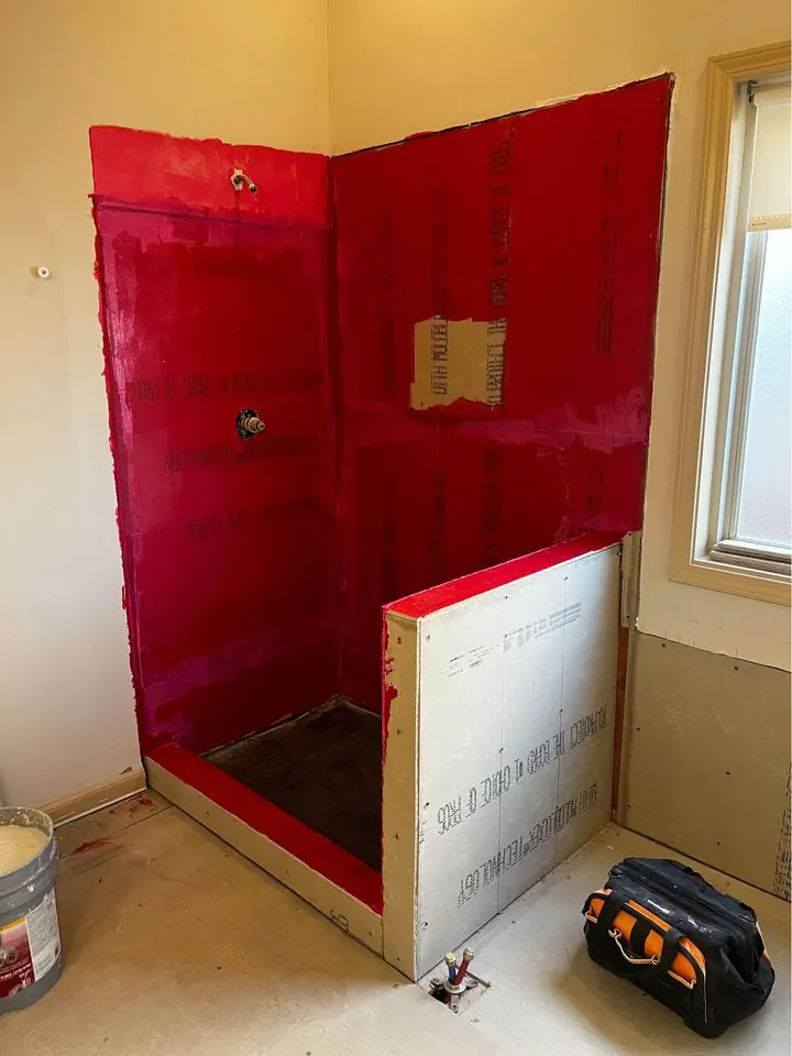 Finished bathroom remodel — custom tile shower, D&Co Homes, Lee County