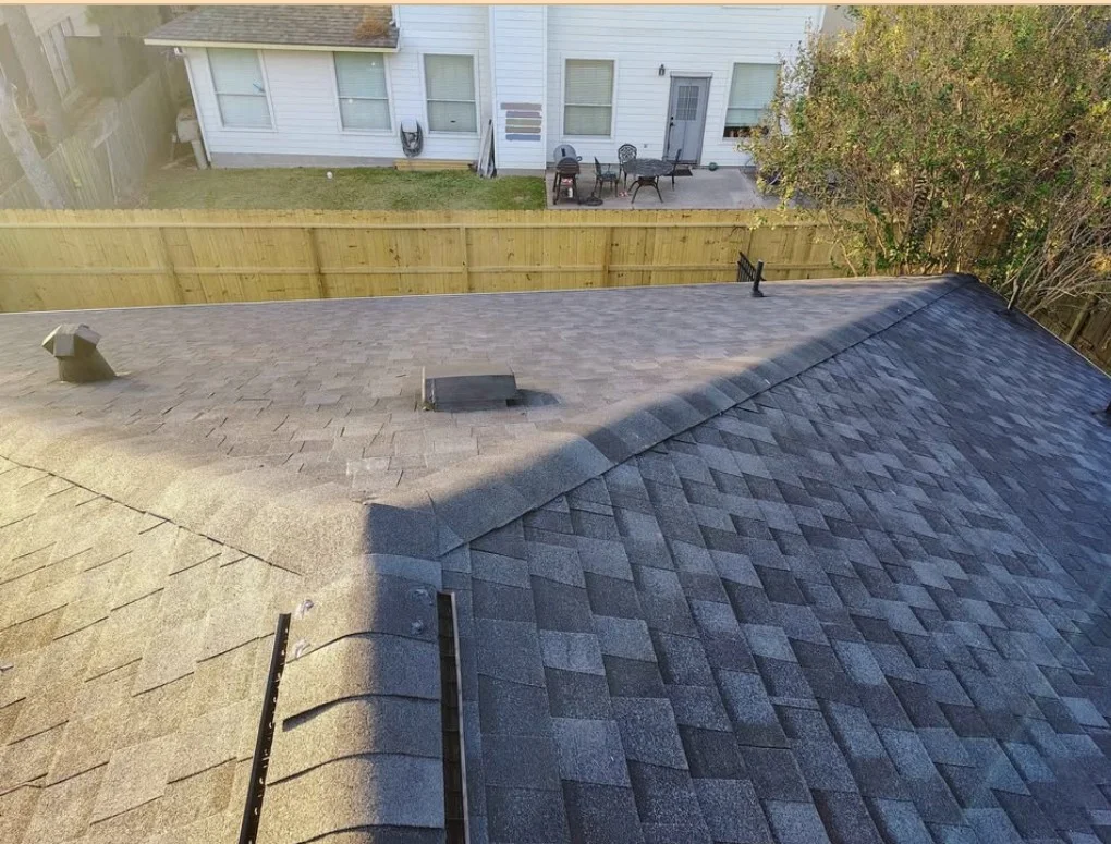 Completed roof replacement — new asphalt shingles, D&Co Homes, Lee County